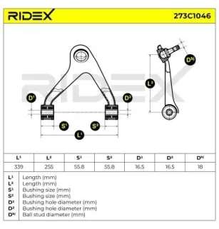 Bras de suspension pour IVECO- 42551296, 500379801, 500334711, 500334714 500344887