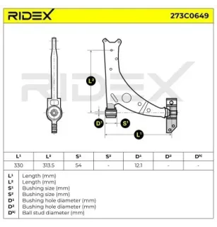 Bras de suspension pour AUDI, SEAT, SKODA, VAG - 1K0407152P, 1K0407152N, VW- 1K0407152AH, 1K0407152BC 1K0407152BD