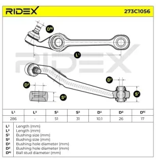 Bras de suspension pour FORD- 1637184, 16371845, 1637185, 5021459 880X3B377CA