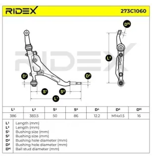 Bras de suspension pour HONDA, ROVER- GSJ835, RBJ102230, RBJ102220, RBJ102220SLP, RBJ102230SLP RJB102230