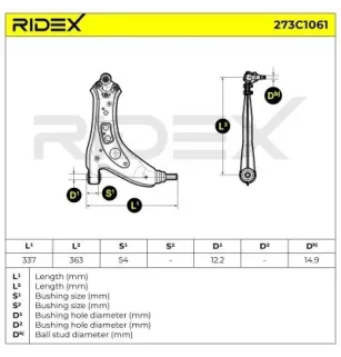 Bras de suspension pour AUDI, SEAT, SKODA, VAG, VW- 6Q0407151D, 6Q0407151E 6Q0407151L