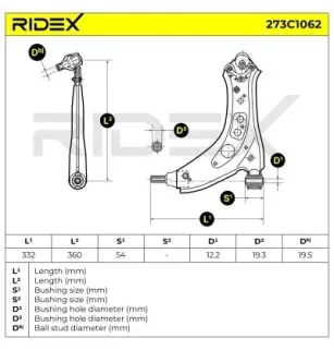 Bras de suspension pour AUDI, SEAT, SKODA - 6Q0407151LS1, VW- 6Q0407151D, 6Q0407151E, 6Q0407151L 6Q0407151LS1