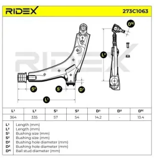 Bras de suspension pour DAEWOO, OPEL - 5352014, 352169, 352161, 352147, VAUXHALL- 352123, 90344217 90375505