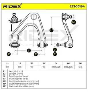 Bras de suspension pour HONDA - 51469SN7003, 51460SM4A03, 51460SM4A02, 51460SM4A01, 51460SM4023, ROVER- GSJ423