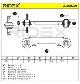 Bras de suspension pour MITSUBISHI - MR491346, MR491345, MB809221, MB809220, VOLVO- 30818096