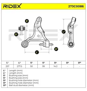 Bras de suspension pour VOLVO- 30635227, 30736376, 8623955, 8649541, 9461637 9492105