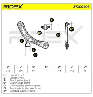 Bras de suspension pour FIAT, SUZUKI- 4520154L00, 4520154L20, 4520179J00 4520179J00000