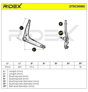 Bras de suspension pour ROVER- GSJ001, GSJ1001, RBJ102510 RBJ102511