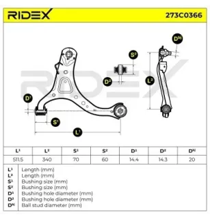 Bras de suspension pour HYUNDAI KIA- 545002P000