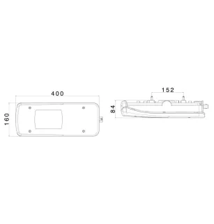 LC11 LED - Right LED tail light with 8-way HDSCS connector Lateral IVECO vignal 160100