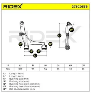 Bras de suspension pour NISSAN, OPEL, RENAULT, VAUXHALL- 4418212 4500092