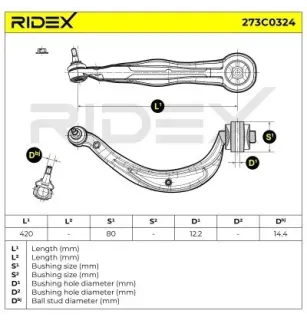 Bras de suspension pour AUDI, SEAT, SKODA, VW- 8K0407693F, 8K0407693K 8K0407693N