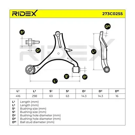 Bras de suspension pour HONDA- 51350S5A020, 51350S5A030, 51350S5A800, 51350S5AA02, 51350S5AA03, 51350S6A000