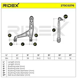 Bras de suspension pour CITROËN PEUGEOT- 352054