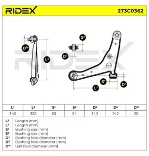 Bras de suspension pour MITSUBISHI- 4013A255, 4013A273, 4013A403, 4013A461 MR403419