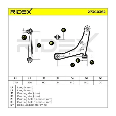 Bras de suspension pour MITSUBISHI- 4013A255, 4013A273, 4013A403, 4013A461 MR403419