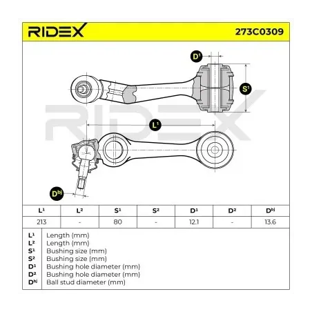 Bras de suspension pour MERCEDES-BENZ- 1263300607 A1263300607