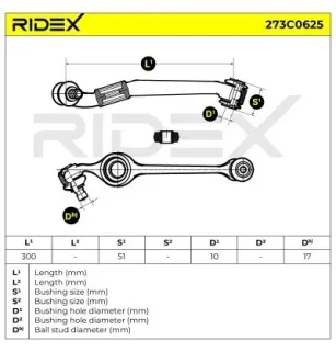 Bras de suspension pour FORD- 1637182, 1637183, 5021458, 86AB3078A2A 880X3B376CA