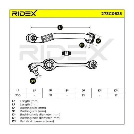 Bras de suspension pour FORD- 1637182, 1637183, 5021458, 86AB3078A2A 880X3B376CA