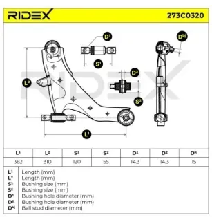 Bras de suspension pour HYUNDAI- 545012D000, 545012D001, 545012D002, 545012D002AS, 545012C000, 545012C001 545012C002