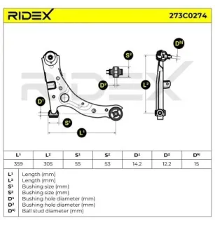 Bras de suspension pour HYUNDAI- 5450017000