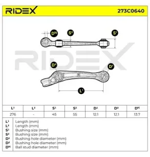 Bras de suspension pour AUDI, SEAT, SKODA, VW- 8K0407151B, 8K0407151C 8K0407151D