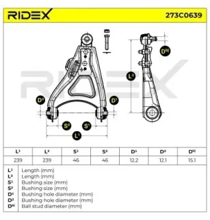 Bras de suspension pour DACIA, RENAULT- 6020010350, 7700430831, 7700436302, 7700781034, 7700781036, 7700818051