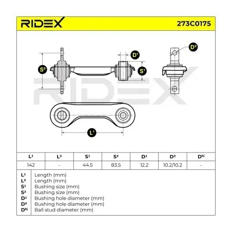 Bras de suspension pour CHRYSLER, MITSUBISHI- MB809223 MR491348