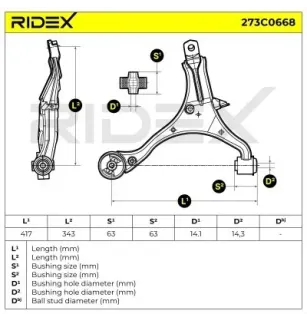 Bras de suspension pour HONDA- 51350S9AA00, 51350S9A000, 51350S9A010, 51350S9A020, 51350S9AA01, 51350S9AA02