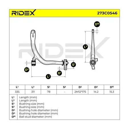 Bras de suspension pour CITROËN- 3521G3 3521K0