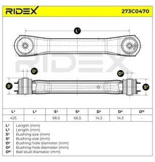 Bras de suspension pour FIAT / LANCIA JEEP- 52088521