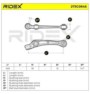 Bras de suspension pour AUDI, SEAT, SKODA, VW- 8K0407152B, 8K0407152C 8K0407152D