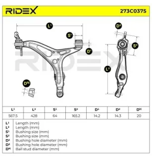 Bras de suspension pour MERCEDES-BENZ- 1643303407, 1643301707, 1643302507, 1643302907, A1643301707, A1643302507