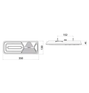 LC12 LED - Piloto trasero LED izquierdo 24V, conector adicional, Triángulo Vignal 161000