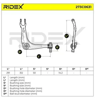 Bras de suspension pour CITROËN, PEUGEOT- 3520N6 9650256880