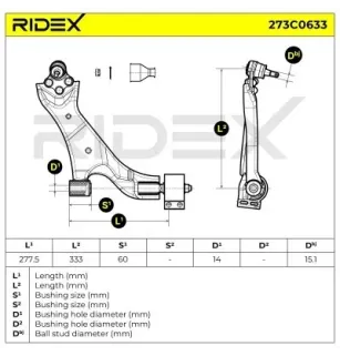 Bras de suspension pour CHEVROLET, DAEWOO, OPEL, VAUXHALL- 20946157, 25995129, 96626236 96819162