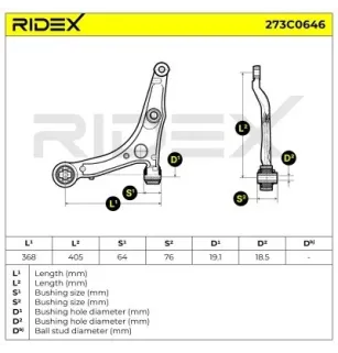 Bras de suspension pour CITROËN, FIAT, PEUGEOT- 3520, 3520S0 3520S1