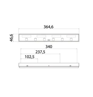BL15 LED - Straight LED lighting bar with DT4 connector rear mounting vignal 165030