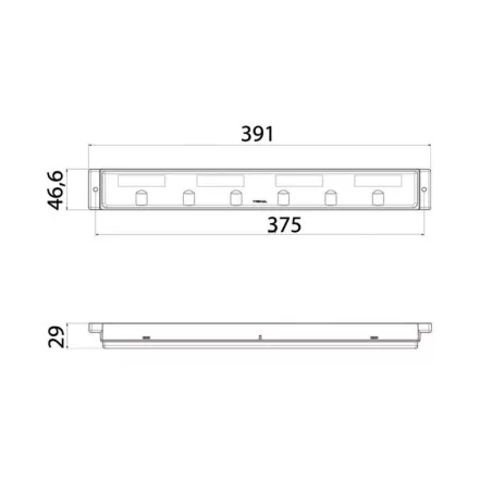 BL15 LED - Barre éclairage LED Droit avec connecteur DT4 fixation avant vignal 165050