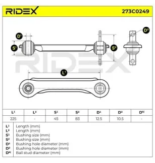 Bras de suspension pour MITSUBISHI - MR491346, MR491345, MB809221, MB809220 VOLVO- 30818097