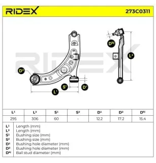 Bras de suspension pour DAIHATSU - 48069B1020000, 48069B1080, 48069B1020, SUBARU- 48069B1020 48069B1080