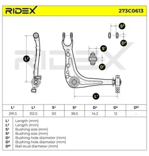 Braço de suspensão para CITROËN - 3521S4, 3521L2, 3521J6, PEUGEOT- 3521J6 9650254880