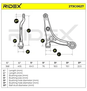 Braccio sospensione per CITROËN, FIAT, PEUGEOT - 3521P1 3521P2