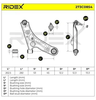 Braccio sospensione per NISSAN - 545294A00D, 45201M68K00, SUZUKI - 45201M68K00