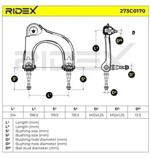 Suspension arm for MITSUBISHI- MB912506, MB912508 MR162804