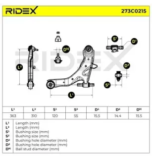 Braço de suspensão para HYUNDAI-545002D000, 545002D001, 545002D002