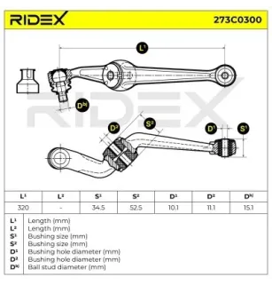 Bras de suspension pour CITROËN - 352060, PEUGEOT- 352048, 352050, 352057 352060