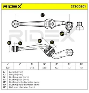 Brazo de suspensión para CITROËN - 352141, PEUGEOT - 352138 352141