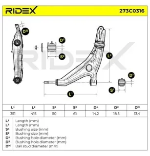 Bras de suspension pour HONDA- 51360S10A00 51360S10G00
