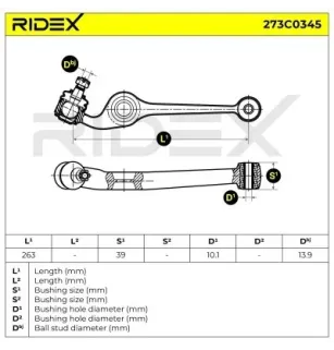 Bras de suspension pour DAIHATSU- 4806997202, 4806997203, 4860997203000 4906997202